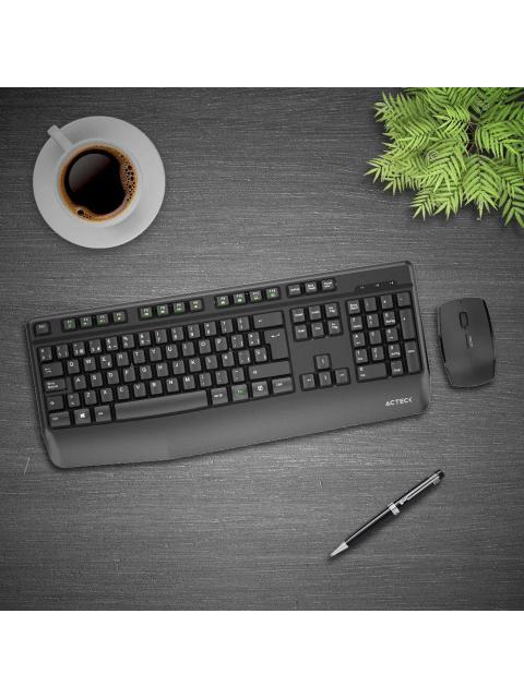 KIT DE TECLADO Y MOUSE ACTECK CREATOR PLUS MK465 INALAMBRICO USB NEGRO