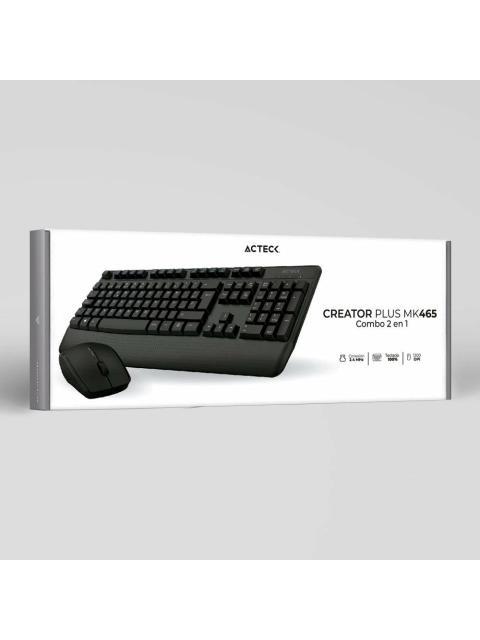 KIT DE TECLADO Y MOUSE ACTECK CREATOR PLUS MK465 INALAMBRICO USB NEGRO