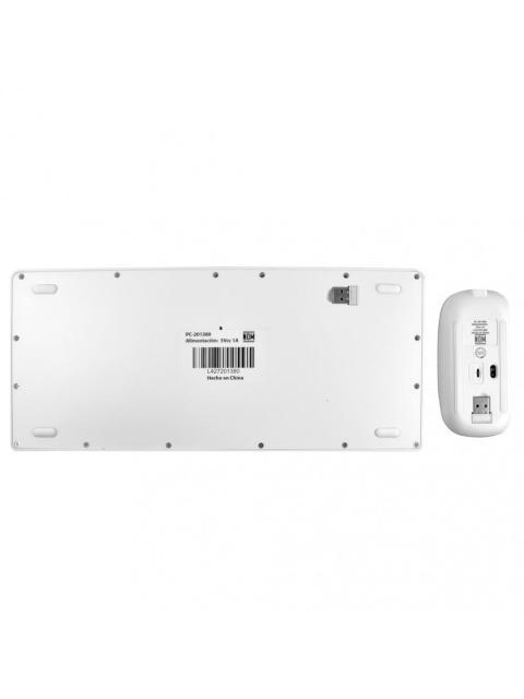 ?KIT DE TECLADO Y MOUSE PERFECT CHOICE PC-201380 INALAMBRICO BLUETOOTH BLANCO (ESPANOL)
