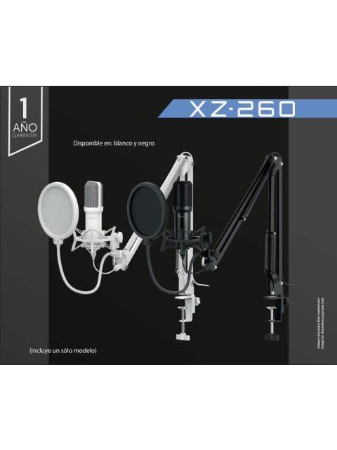 XZEAL KIT MICROFONO XZ-260 ALAMBRICO USB BLANCO - INCLUYE SOPORTE DE BRAZO Y FILTRO ANTI-POP