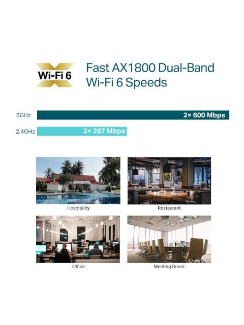 ACCESS POINT TP-LINK DE BANDA DUAL EAP613 1800 MBIT-S 1X RJ-45 2.4-5GHZ 4 ANTENAS INTERNAS DE 5DBI