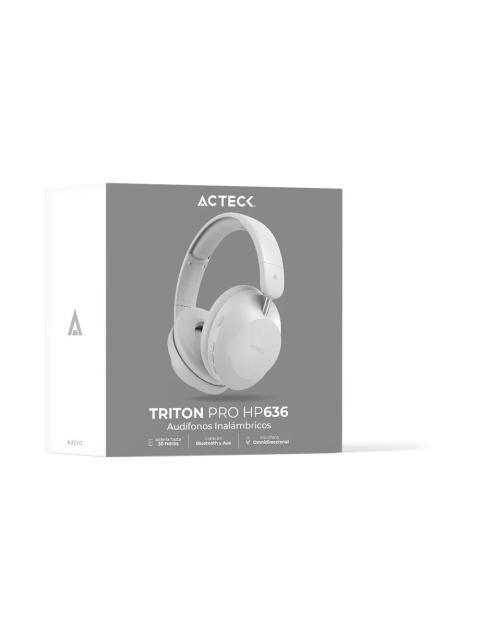 ACTECK AUDIFONOS CON MICROFONO TRITON PRO HP636 BLUETOOTH ALAMBRICO-INALAMBRICO 3.5MM BLANCO