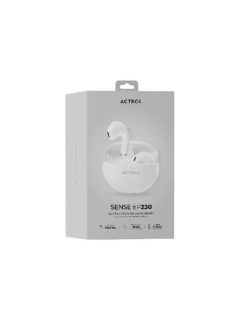 ACTECK AUDIFONOS INTRAURICULARES CON MICROFONO EP230 INALAMBRICO BLUETOOTH USB BLANCO