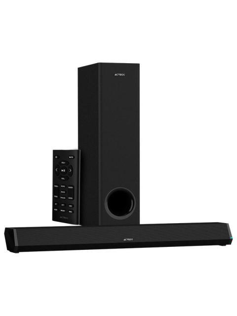 ACTECK BARRA DE SONIDO CON SUBWOOFER DYNAMIC TRIM BS670 BLUETOOTH ALAMBRICO-INALAMBRICO 2.1 CANALES 70W RMS USB NEGRO