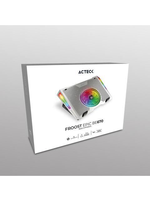 ACTECK BASE ENFRIADORA FROOST EPIC BE670 PARA LAPTOP 15.6 CON 1 VENTILADOR PLATA