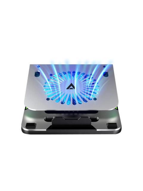 ACTECK BASE ENFRIADORA FROOST EX BE650 RGB PARA LAPTOP 16 CON 1 VENTILADOR NEGRO-PLATA