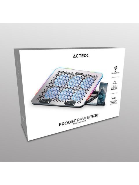 ACTECK BASE ENFRIADORA FROOST RAW BE630 PARA LAPTOP 15.6 CON 6 VENTILADORES PLATA