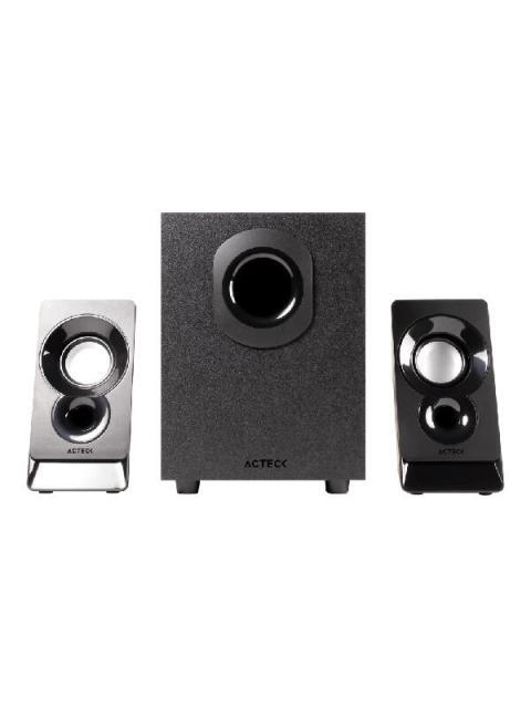 ACTECK BOCINA CON SUBWOOFER ELANT ACT AS470 ALAMBRICO 2.1 CANALES 6W RMS 3.5MM NEGRO