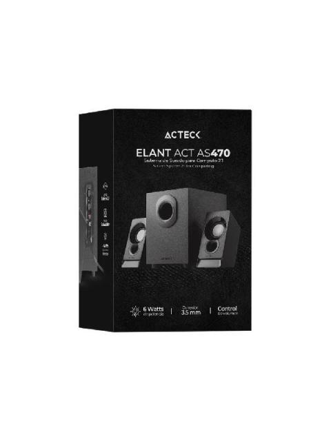 ACTECK BOCINA CON SUBWOOFER ELANT ACT AS470 ALAMBRICO 2.1 CANALES 6W RMS 3.5MM NEGRO