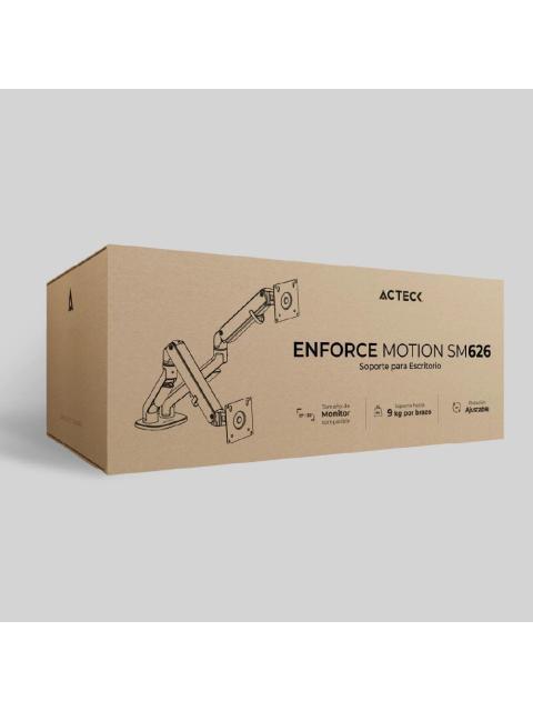 ACTECK BRAZO ARTICULADO DE ESCRITORIO PARA 2 MONITORES 17 - 32 HASTA 9KG GRIS-BLANCO