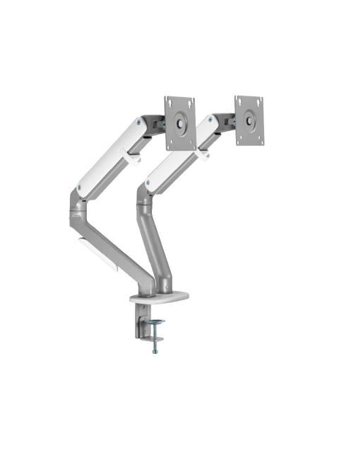 ACTECK BRAZO ARTICULADO DE ESCRITORIO PARA 2 MONITORES 17 - 32 HASTA 9KG GRIS-BLANCO