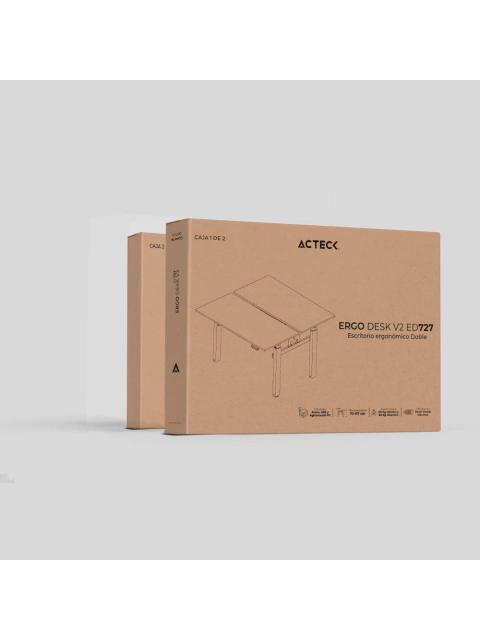 ACTECK ESCRITORIO ELECTRICO DOBLE AJUSTABLE ERGO DESK V2 ED727 BLANCO