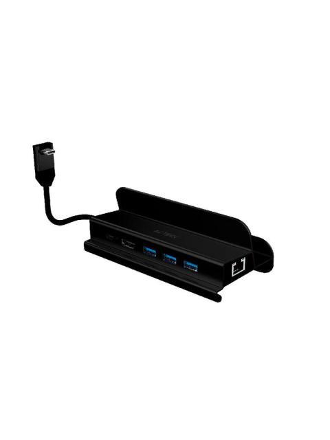ACTECK HUB USB-C 1X HDMI 1X RJ45 3X USB 3.0 1X USB-C NEGRO