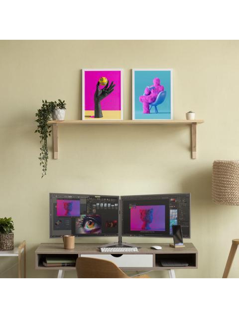 ACTECK SOPORTE DE ESCRITORIO PARA 2 MONITORES 17 - 32 HASTA 18KG
