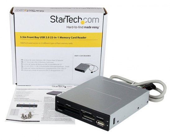 STARTECH  ADAPTADOR BAHIA FRONTAL 3.5 LECTOR DE MEMORIA FLASH 22 EN 1 USB 2.0