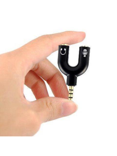 ADAPTADOR BROBOTIX CONECTOR STEREO Y A 3.5MM DUAL HEMBRA NEGRO 181802-2
