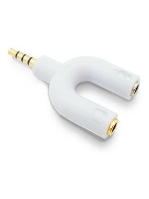 ADAPTADOR DE AUDIO BROBOTIX 3.5MM MACHO 3.5MM HEMBRA BLAN V