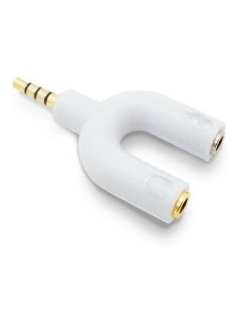 ADAPTADOR DE AUDIO BROBOTIX 3.5MM MACHO 3.5MM HEMBRA BLAN V