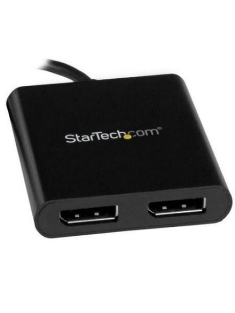 STARTECH  DIVISOR MULTIPLICADOR USB C - DISPLAYPORT 2 PUERTOS NEGRO