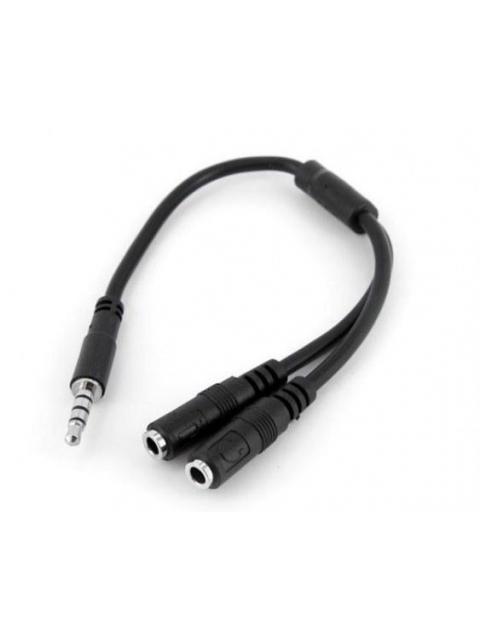 STARTECH  CABLE 35MM MACHO - 2X DE 35MM HEMBRA 20CM NEGRO
