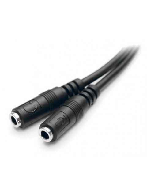 STARTECH  CABLE 35MM MACHO - 2X DE 35MM HEMBRA 20CM NEGRO