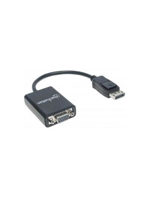 MANHATTAN CABLE DISPLAYPORT MACHO - VGA (D-SUB) HEMBRA 60HZ 15CM NEGRO
