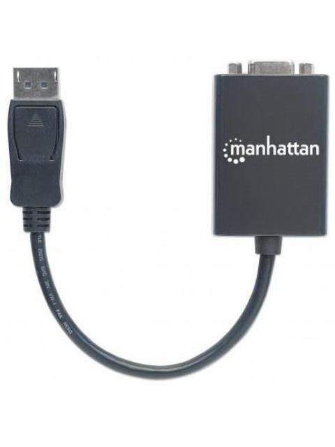 MANHATTAN CABLE DISPLAYPORT MACHO - VGA (D-SUB) HEMBRA 60HZ 15CM NEGRO