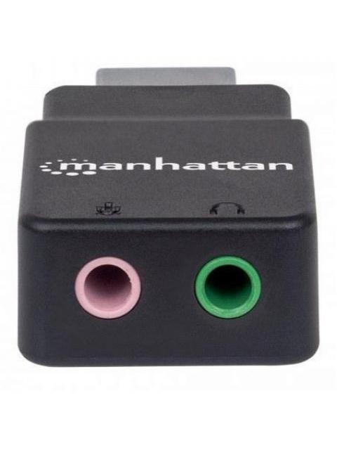 MANHATTAN CONVERTIDOR USB A AUDIO NEGRO