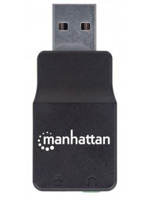 MANHATTAN CONVERTIDOR USB A AUDIO NEGRO