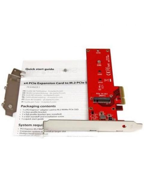 STARTECH  TARJETA PCI EXPRESS X4 M.2 PARA SSD ROJO