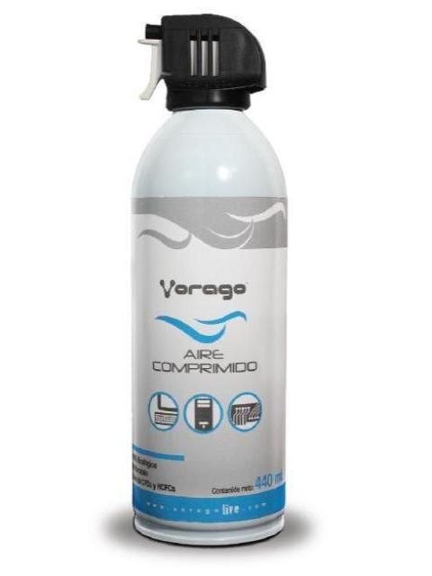 AIRE COMPRIMIDO VORAGO 440GRS CLN-100 PARA COMPONENTES ELECTRONICOS