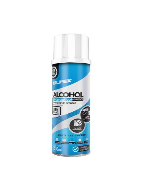 ALCOHOL ISOPROPILICO SILIMEX AEROSOL ENVASE 250 ML - 280GR. AZUL ALCOHOL ISOPROPILICO COMPONENTES ELECTRONICOS