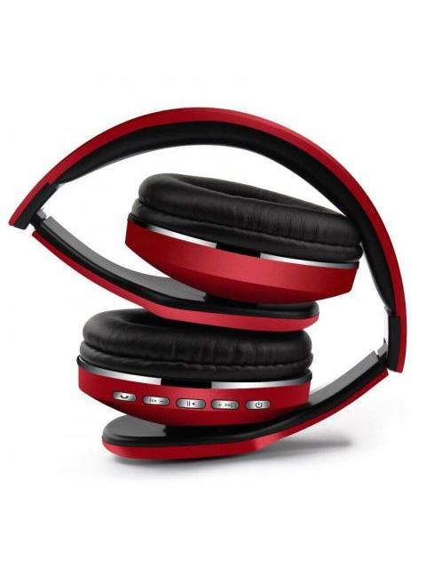 NACEB TECHNOLOGY AUDIFONOS CON MICROFONO CETUS BLUETOOTH INALAMBRICO ROJO   