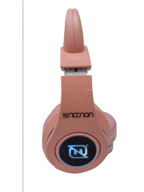 AUDIFONOS ONEAR BLUETOOTH NBH07 CON OREJAS LUZ RGB RADIO FM MICRO SD 3.5MML MANOS LIBRES ROSA