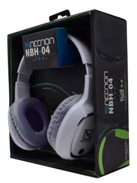 AUDIFONOS OVEREAR BLUETOOTH NBH04 PRO ALTA POTENCIA RADIO FM MICRO SD 3.5MML MANOS LIBRES BLANCO-PLATA