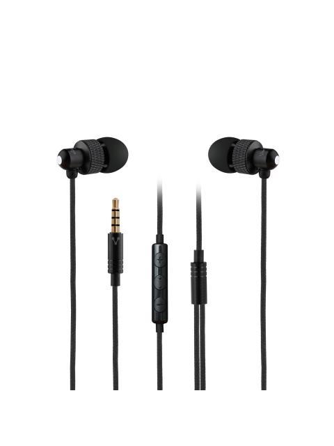 VORAGO AUDIFONOS INTRAURICULARES CON MICROFONO EP-304 ALAMBRICO 3.5MM NEGRO