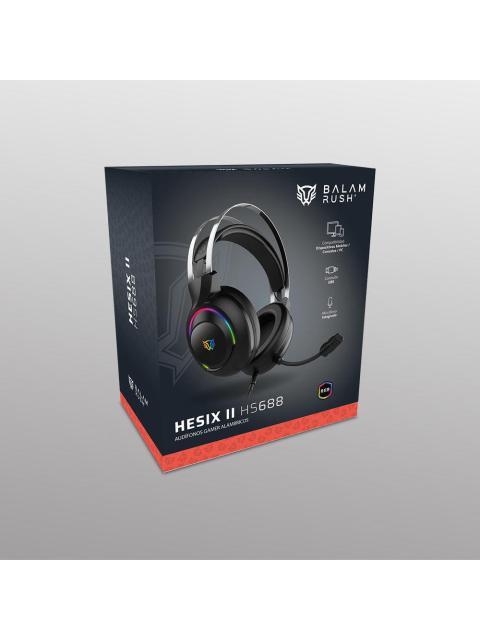 BALAM RUSH AUDIFONOS GAMER HESIX II HS688 PARA PS4-PS5-XBOX ONE-XBOX SERIES X|S-NINTENDO SWITCH-PC ALAMBRICO 3.5MM NEGRO