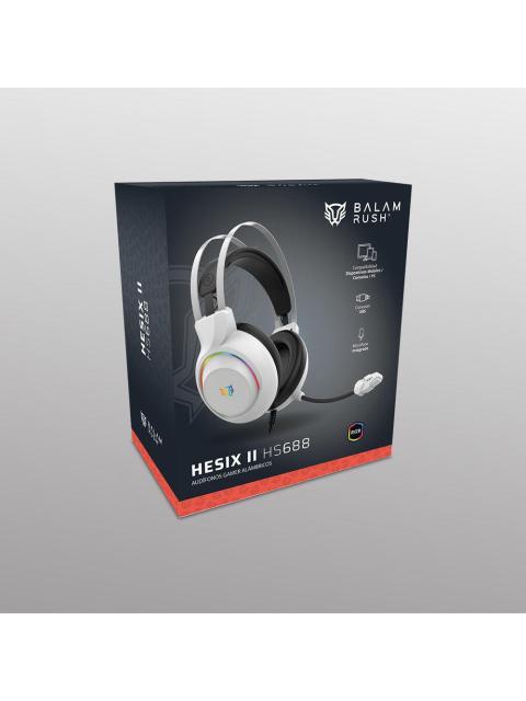 BALAM RUSH AUDIFONOS GAMER HESIX II HS688 PARA XBOX ONE-XBOX SERIES X|S-NINTENDO SWITCH-PC-SMARTPHONE ALAMBRICO 3.5MM BLANCO