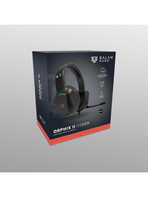 BALAM RUSH AUDIFONOS GAMER ORPHIX II HS699 PARA XBOX ONE-XBOX SERIES X|S-NINTENDO SWITCH-PC-SMARTPHONE ALAMBRICO 3.5MM NEGRO