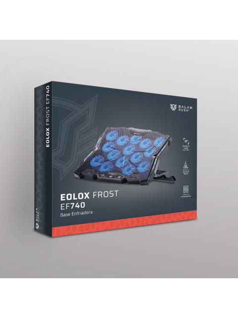 BALAM RUSH BASE ENFRIADORA EOLOX FROST EF740 PARA LAPTOP 17 CON 15 VENTILADORES NEGRO