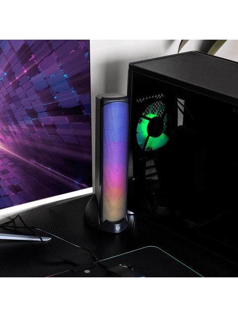 BALAM RUSH BOCINA GAMER PARA COMPUTADORA GLIMM TOWER BG575 BLUETOOTH ALAMBRICO-INALAMBRICO 2.0 10W RMS NEGRO - 2 PIEZAS