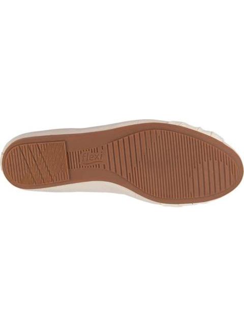 BALLERINA DE PIEL CON MOÑO BEIGE/HUESO FLEXI