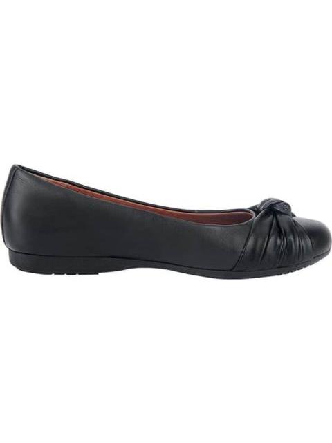 BALLERINA DE PIEL CON MOÑO NEGRO FLEXI