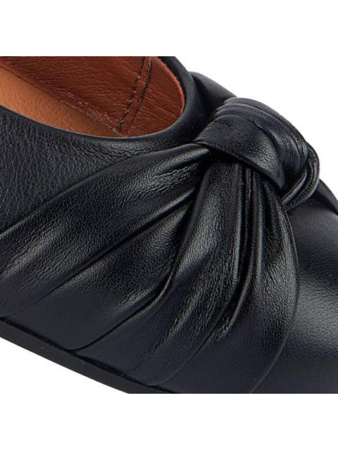 BALLERINA DE PIEL CON MOÑO NEGRO FLEXI