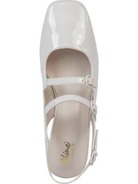 BALLERINA DESTALONADA CON HEBILLAS BEIGE/HUESO VI LINE FASHION