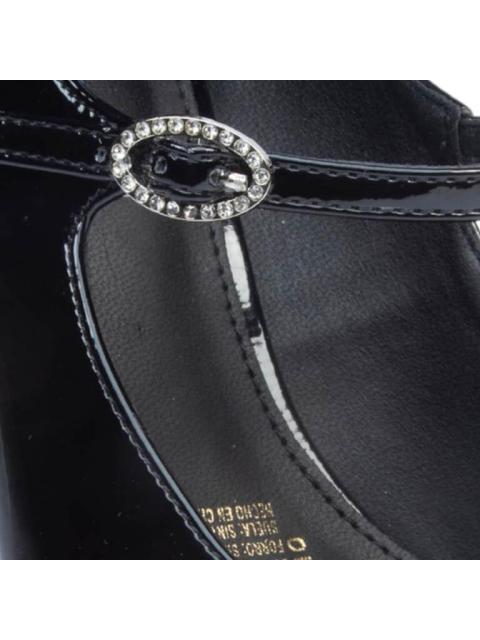 BALLERINA TACON MEDIO CON HEBILLAS NEGRO VI LINE FASHION