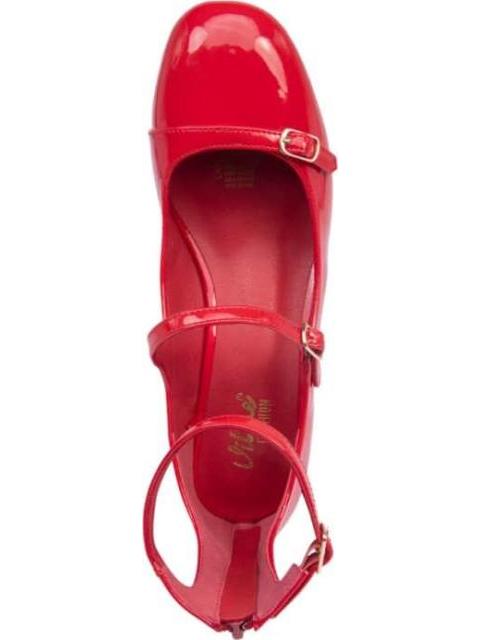 BALLERINA TACON MEDIO CON HEBILLAS ROJO VI LINE FASHION