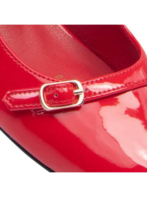 BALLERINA TACON MEDIO CON HEBILLAS ROJO VI LINE FASHION