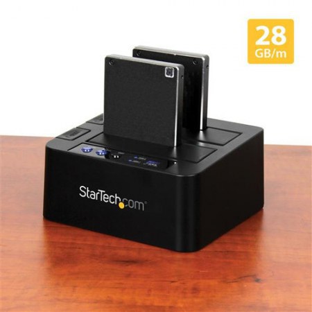 STARTECH  DOCKING STATION CON FUNCION DE COPIADO RAPIDO DE 2 BAHIAS USB 3.1 SATA 2.5-3.5