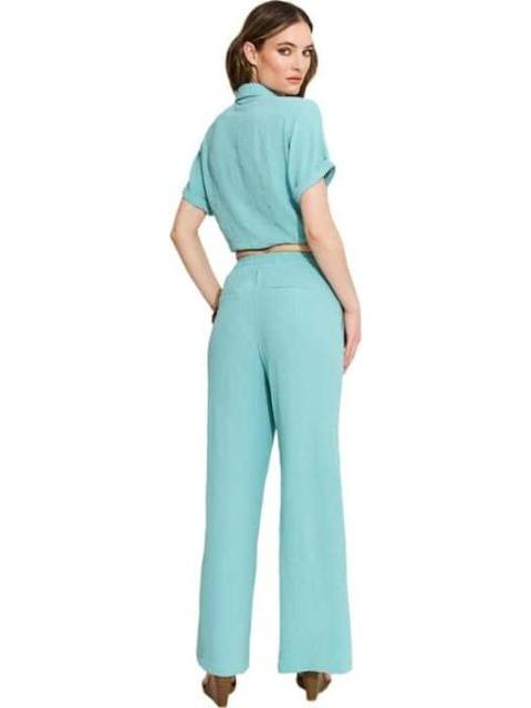 BLUSA ANUDADA AZUL TURQUESA HOLLY LAND